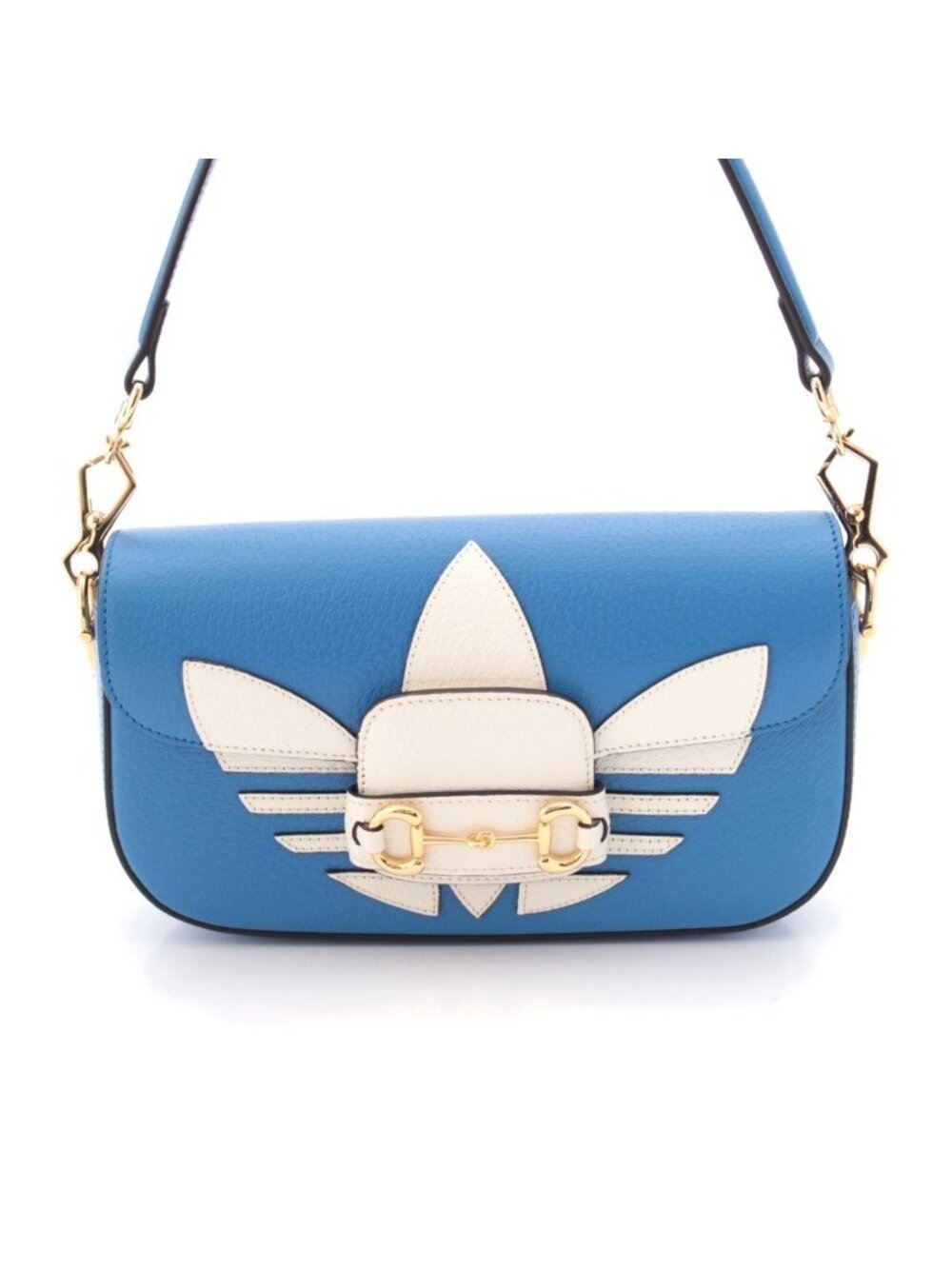 Gucci Adidas Leather Horsebit Handbag Blue